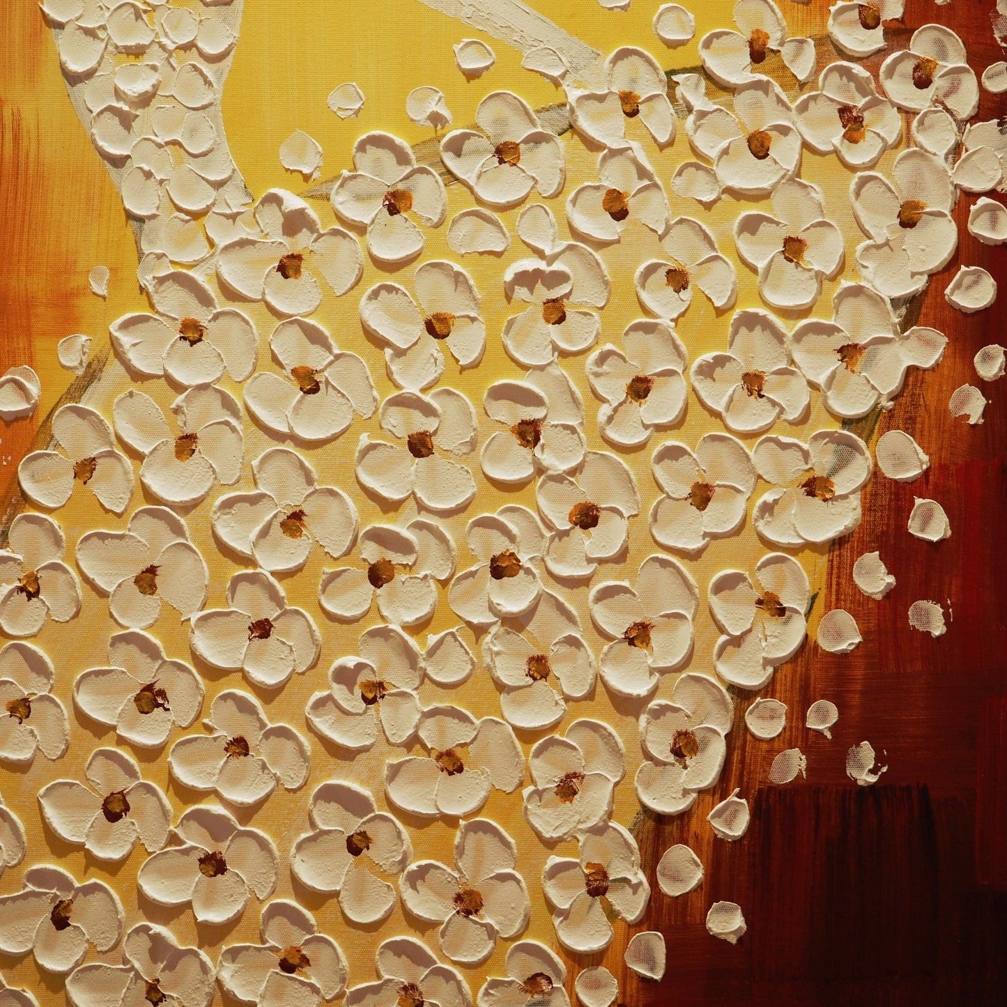 Dancing lady flower flowers dress Framed Oil painting Canvas Modern wall art