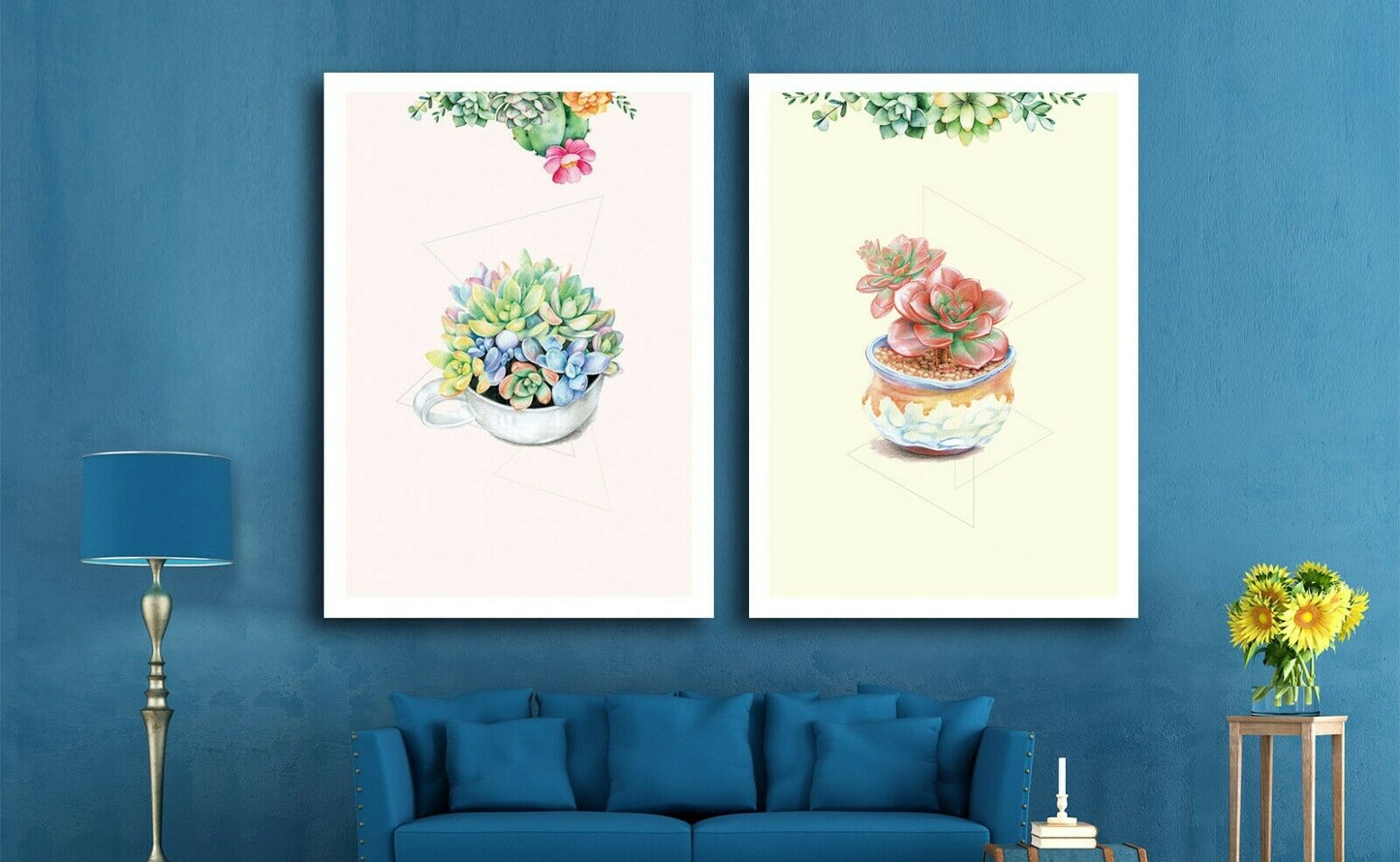 Succulents Flower Plant Framed Canvas Prints Modern Wall Art Home Balcony