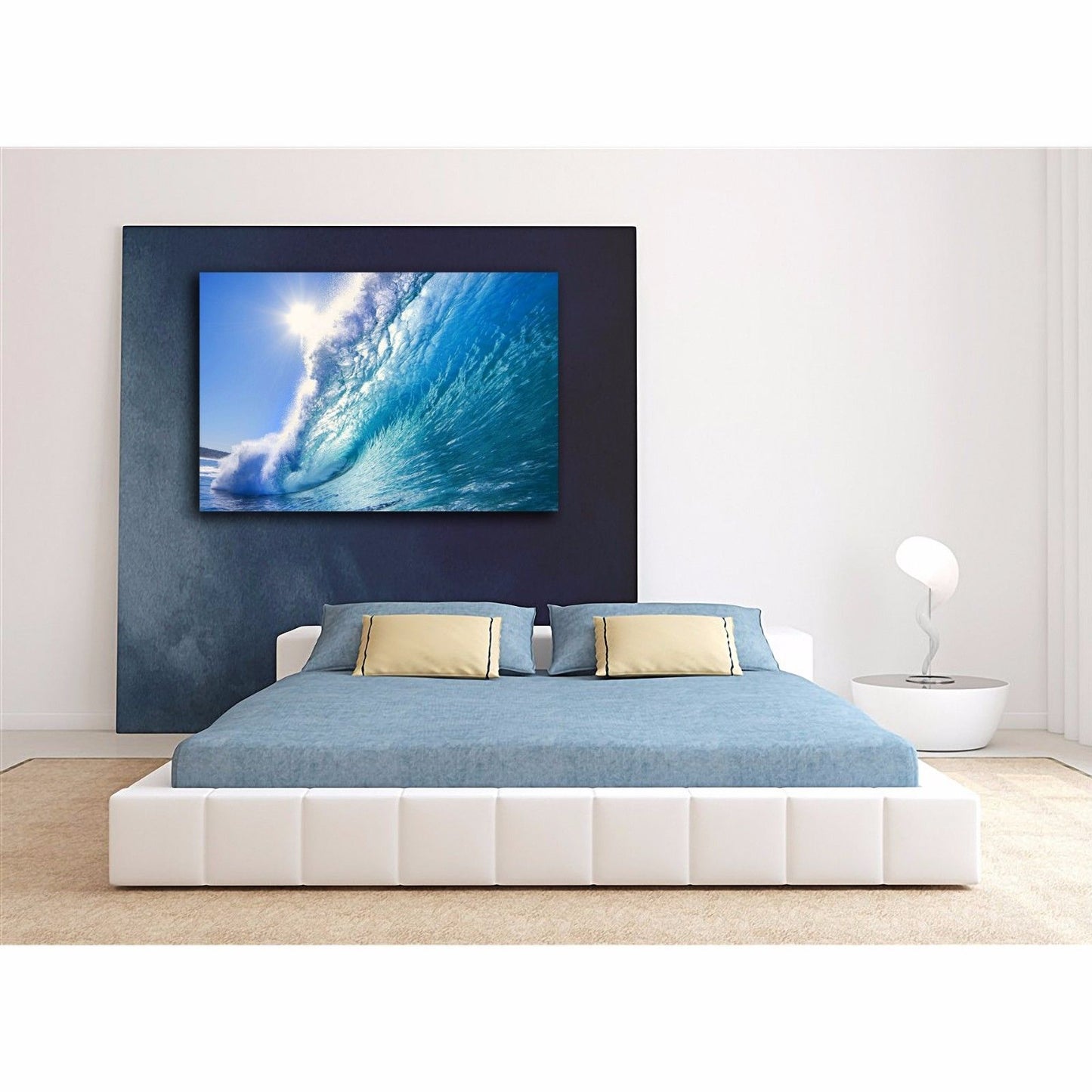 Stretched Canvas prints seascape print Sun Beach in wave ocean view sea waves