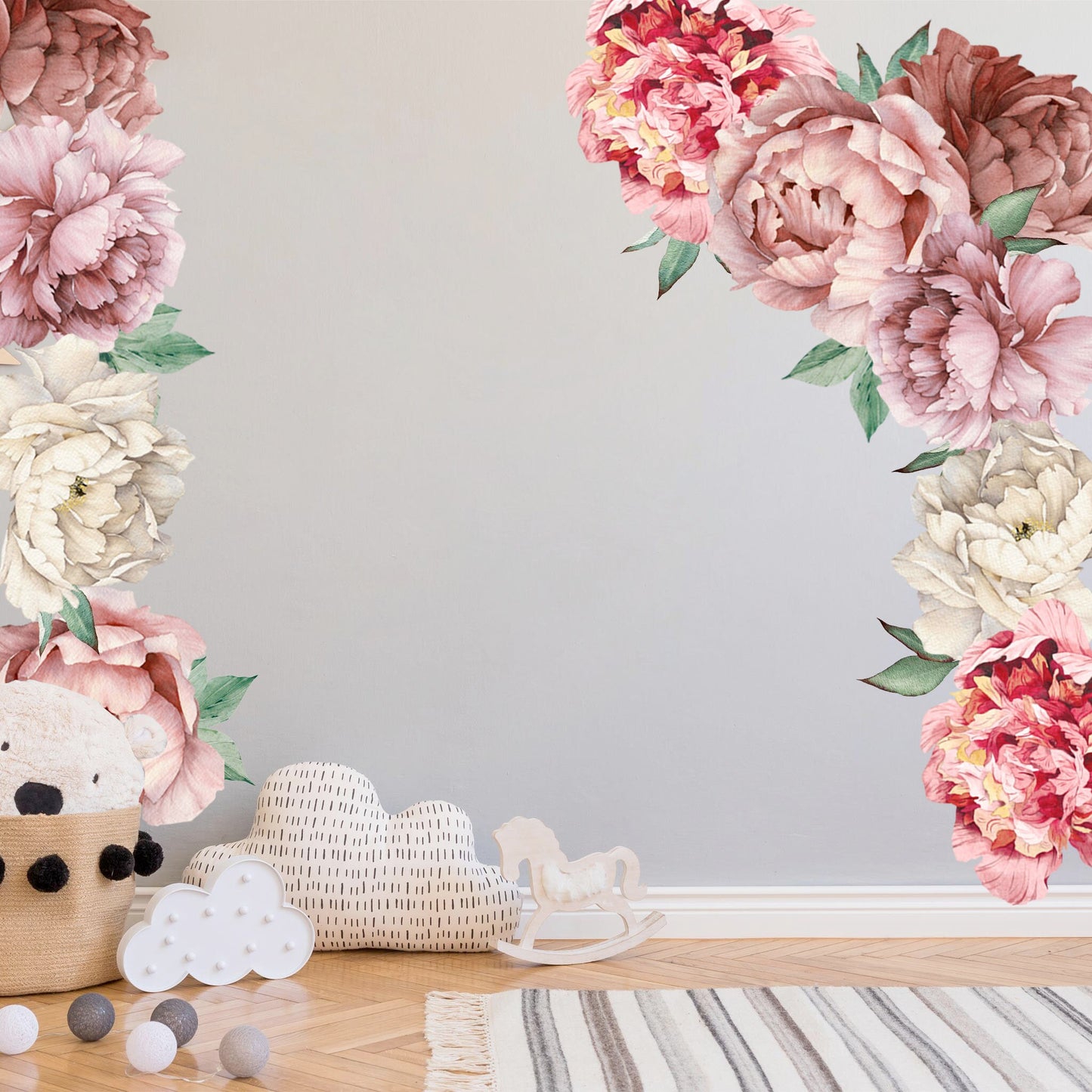 Classic Pink&Purple Peonies Wall Decal - BR031