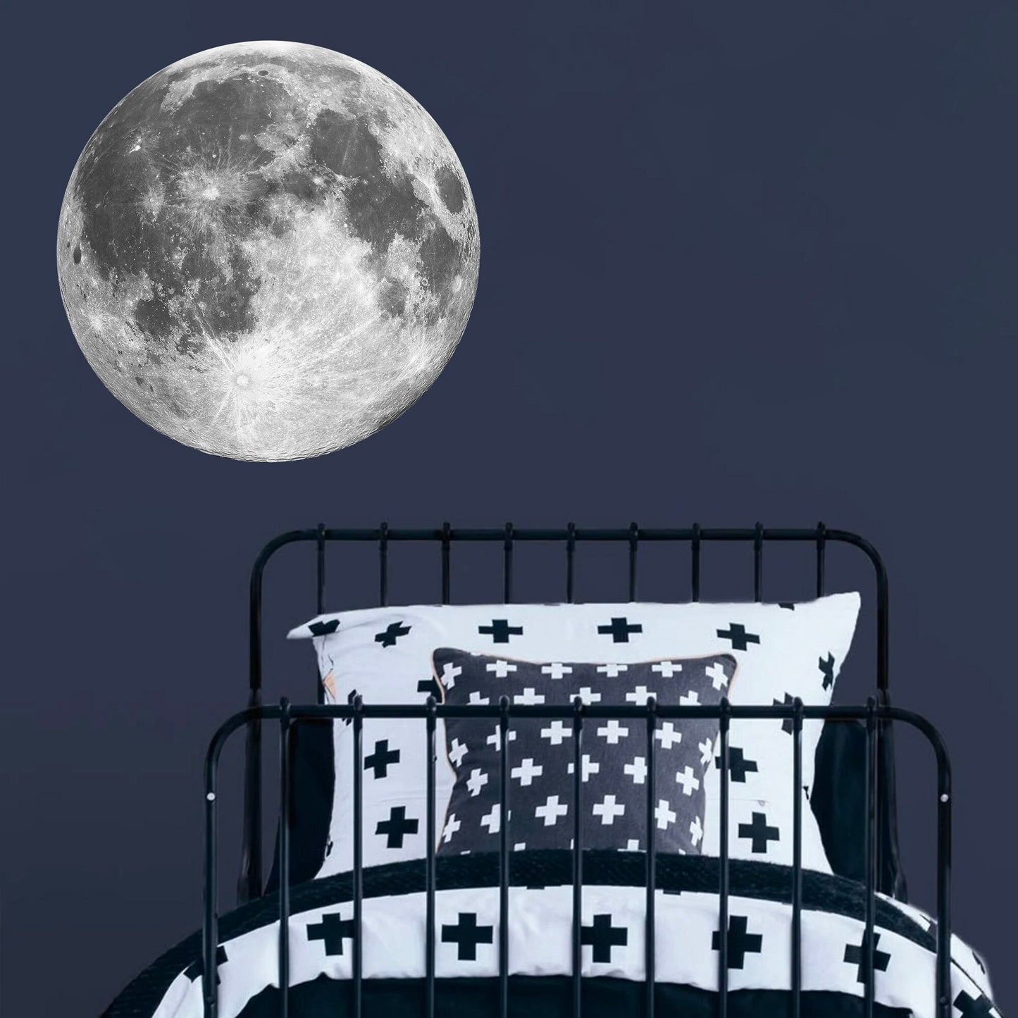 Silver Full Moon Wall Decal - BR037