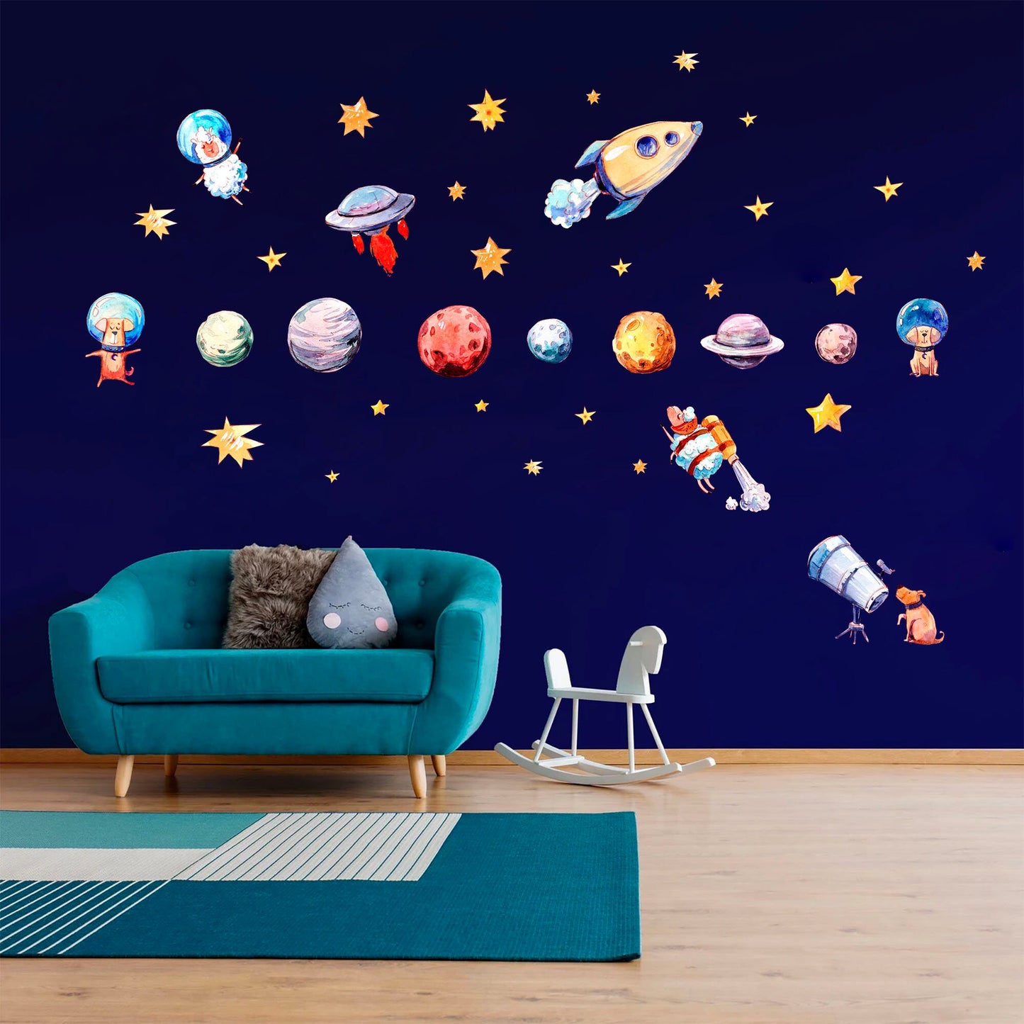 Galactic Adventures: Solar System & Cosmic Critters Wall Decal - BR051