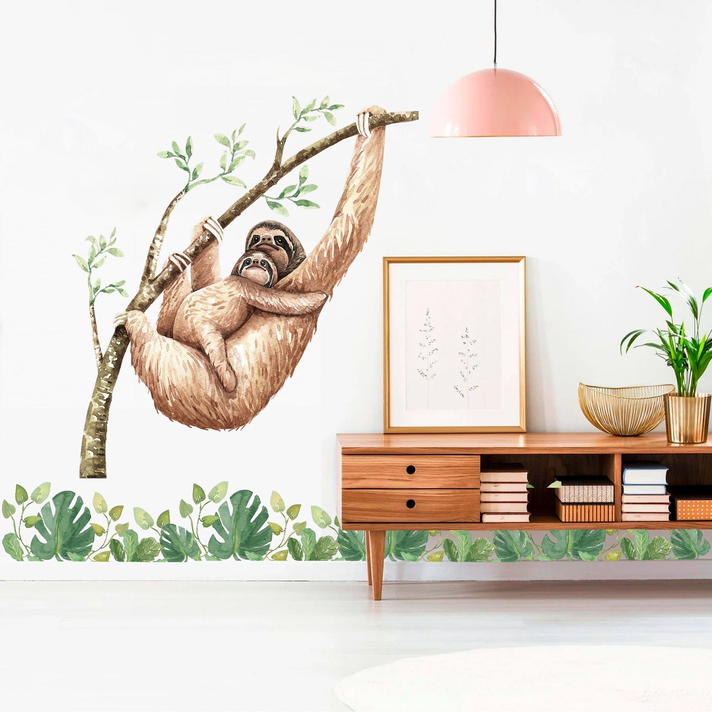 Sloth Mom & Baby Hanging Wall Decal - BR056