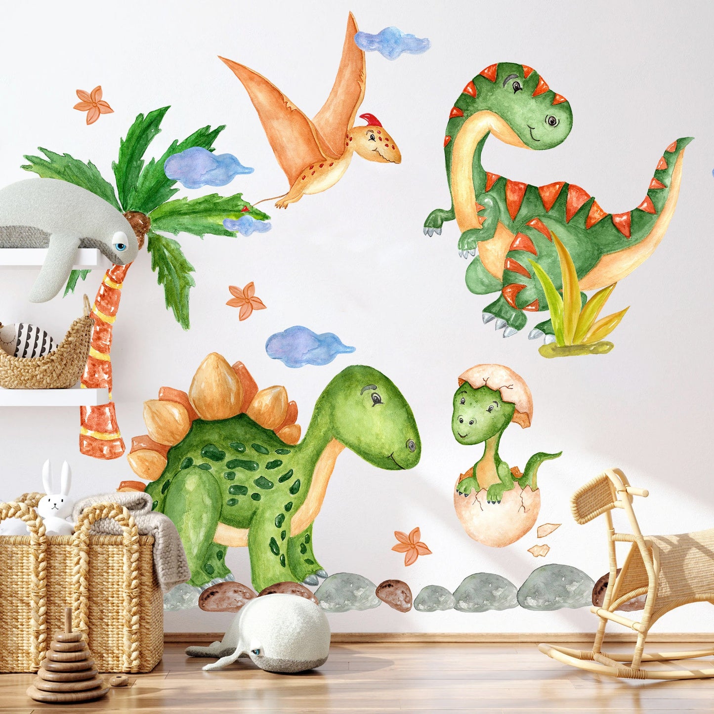 Cartoon Dinosaurs Adventure Baby Dino Wall Decal - BR057