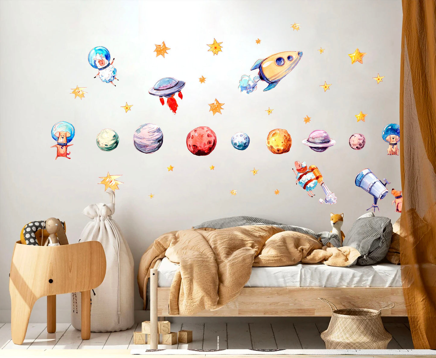 Galactic Adventures: Solar System & Cosmic Critters Wall Decal - BR051