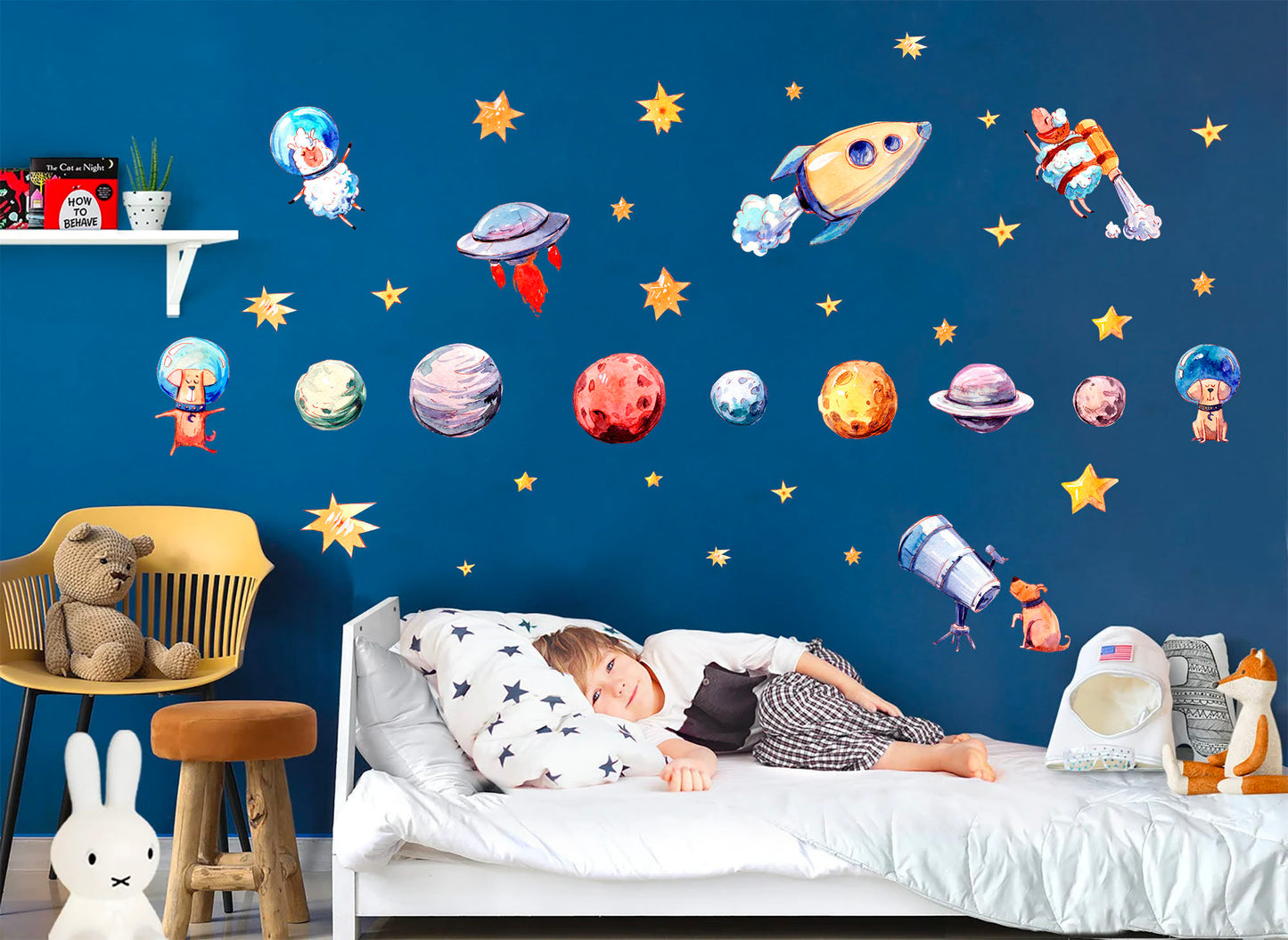 Galactic Adventures: Solar System & Cosmic Critters Wall Decal - BR051