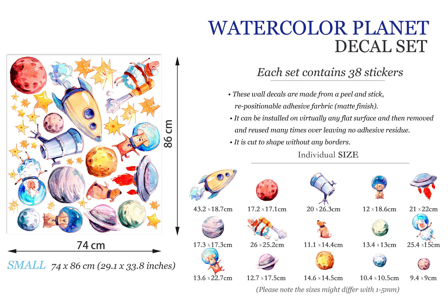 Galactic Adventures: Solar System & Cosmic Critters Wall Decal - BR051
