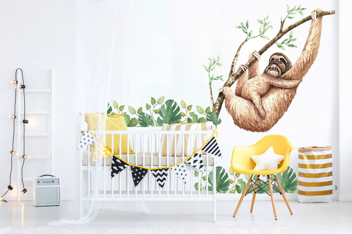 Sloth Mom & Baby Hanging Wall Decal - BR056