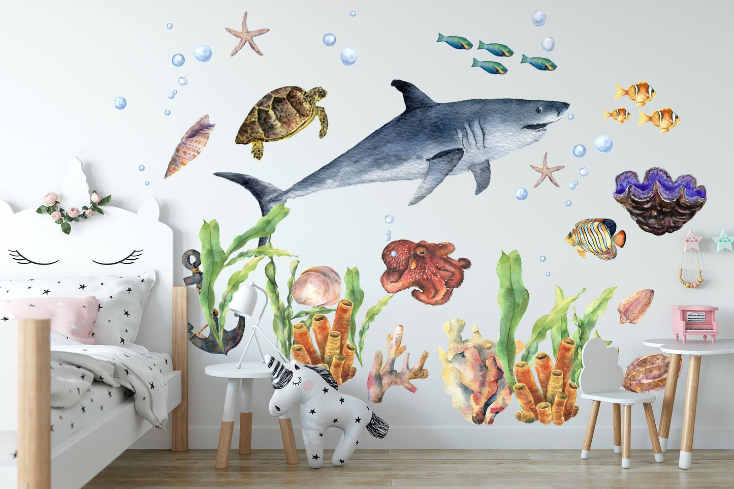 Underwater World Shark Adventure Wall Decal - BR058