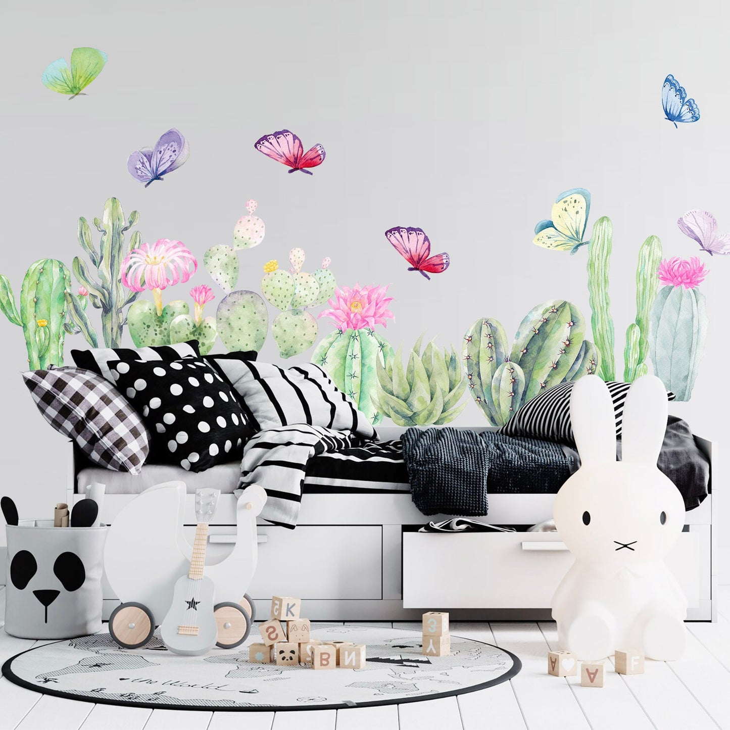 Blooming Cacti & Butterflies Wall Decal - BR055