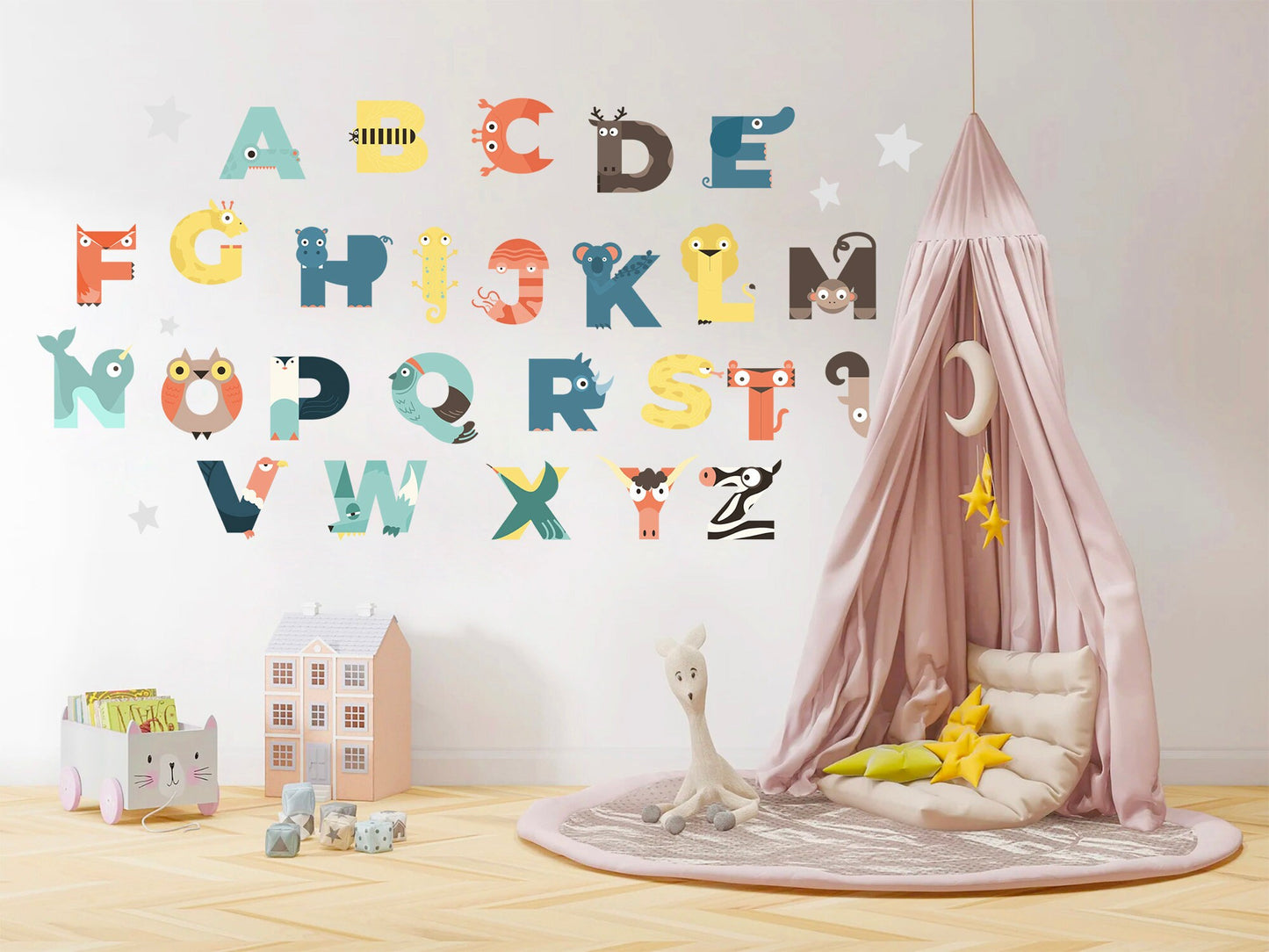 Animals Alphabet Fusion Learning Removable Wall Decal - BR108