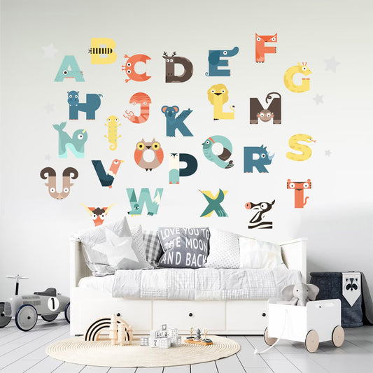 Animals Alphabet Fusion Learning Removable Wall Decal - BR108