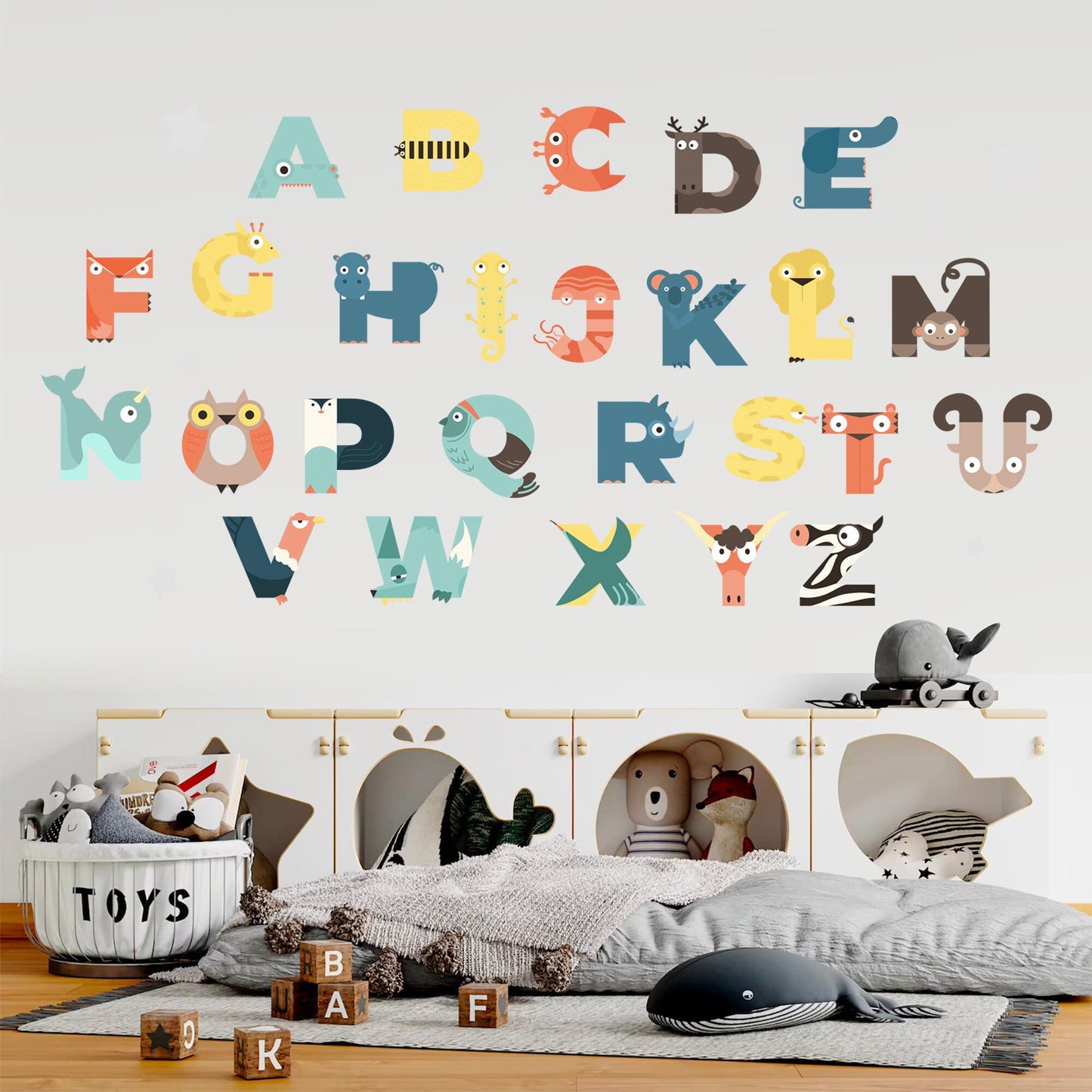 Animals Alphabet Fusion Learning Removable Wall Decal - BR108