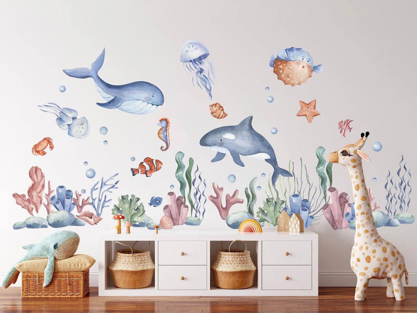 Undersea Adventure - Marine Babies Wall Decal - Removable Peel and Stick - BR135