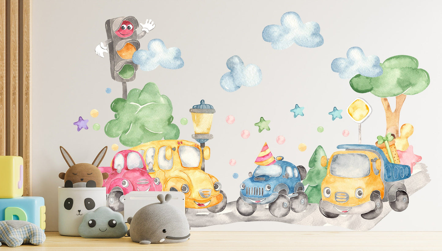 Party in the Woods Car Cartoon Removable Wall Decal - BR154