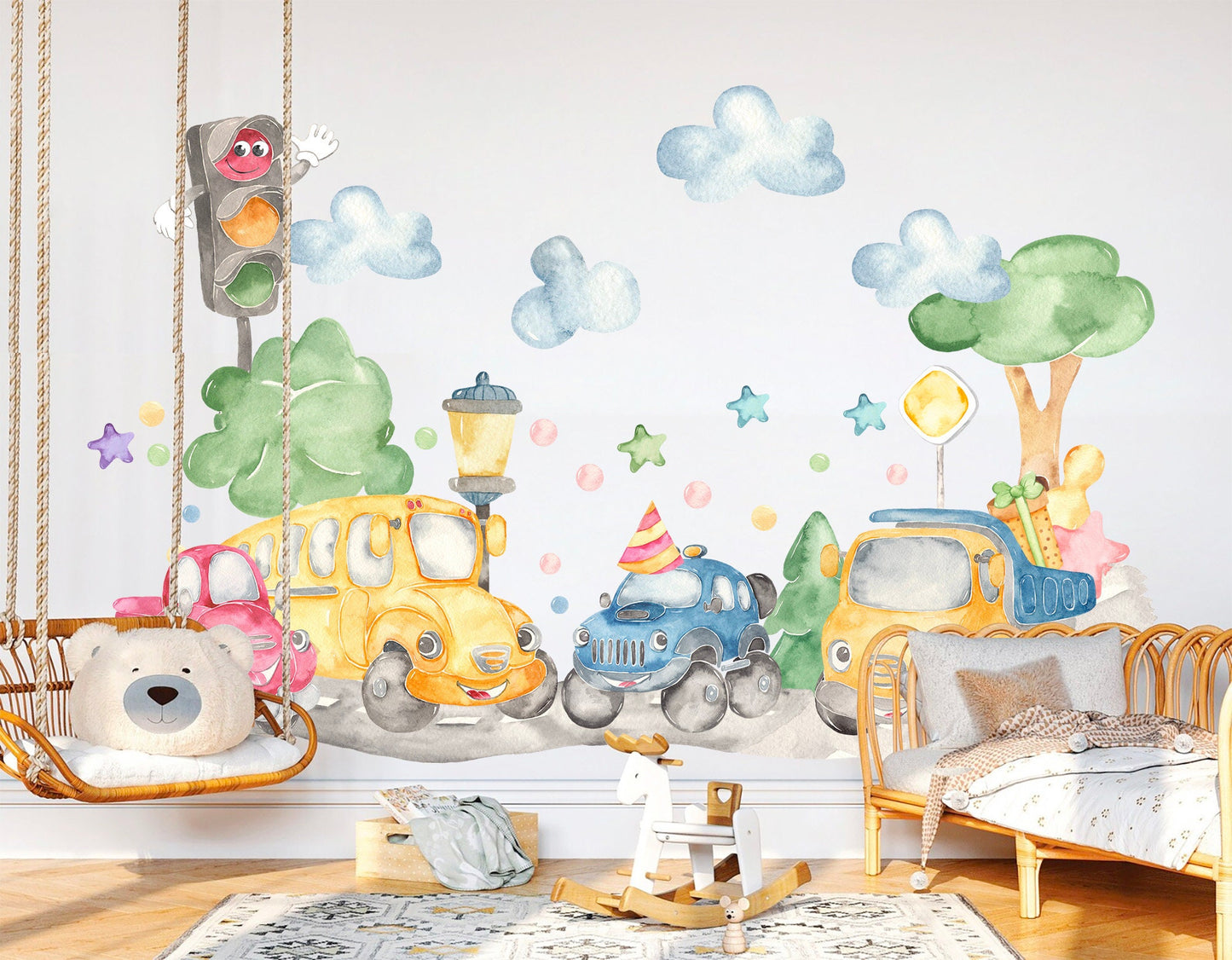 Party in the Woods Car Cartoon Removable Wall Decal - BR154