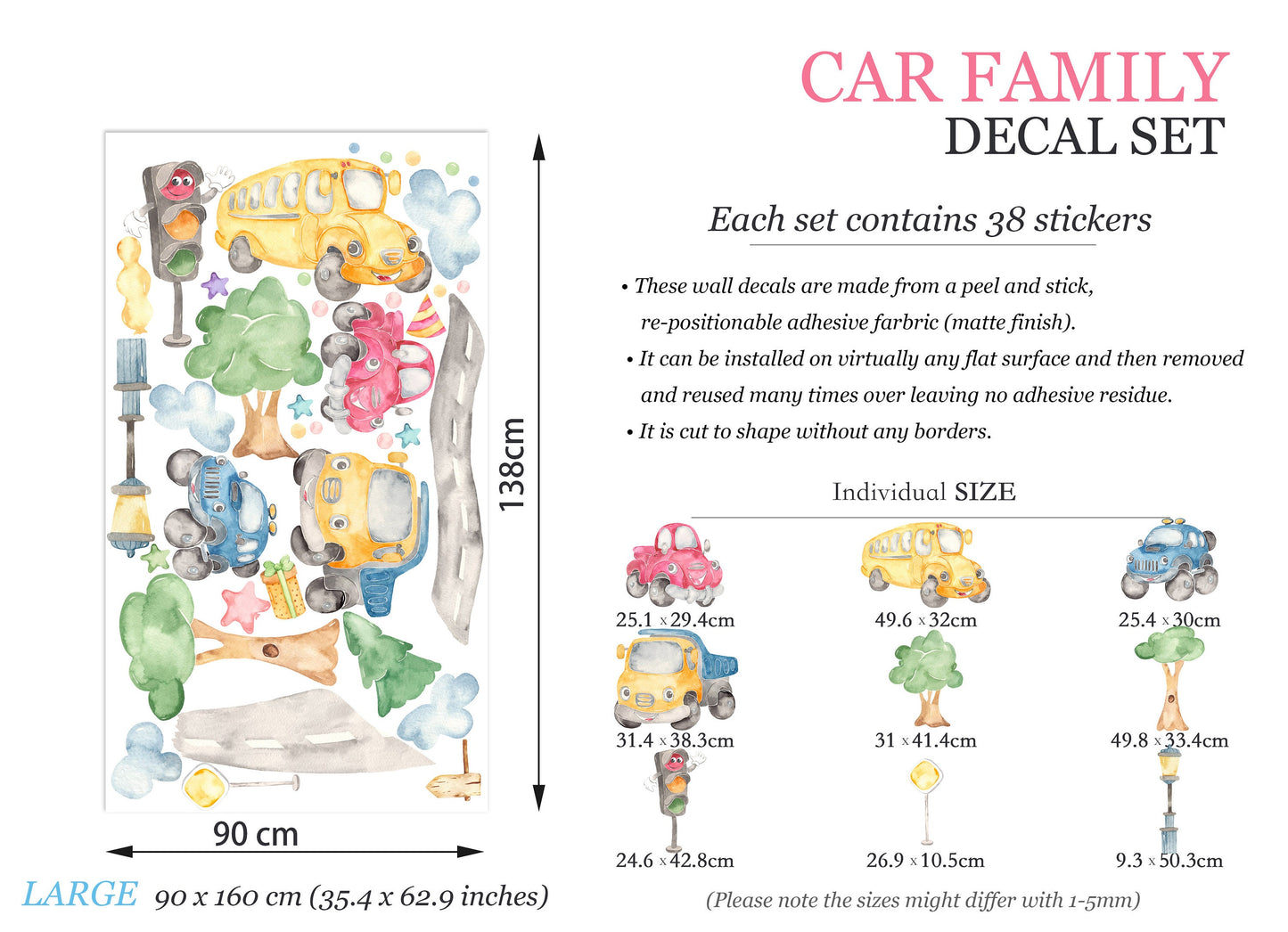 Party in the Woods Car Cartoon Removable Wall Decal - BR154