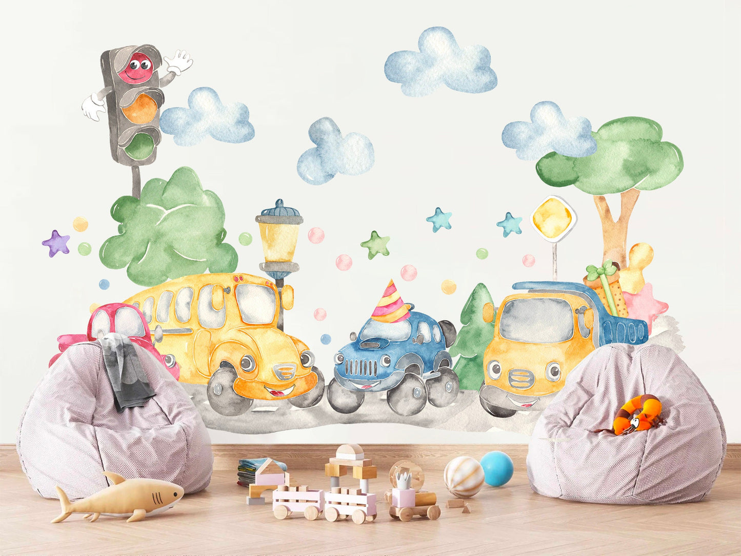 Party in the Woods Car Cartoon Removable Wall Decal - BR154