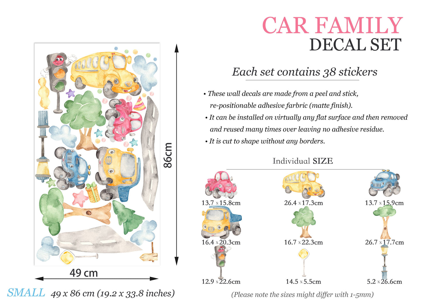 Party in the Woods Car Cartoon Removable Wall Decal - BR154