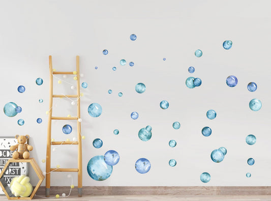 Watercolor Undersea Bubbles - Removable Wall Decal Sticker - Kids Room Gift - BR168