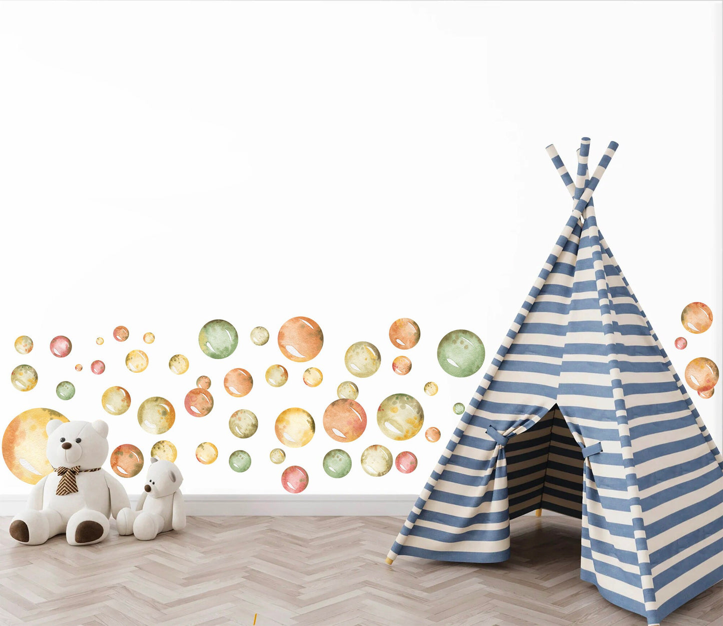 Watercolor Undersea Bubbles - Removable Wall Decal Sticker - Kids Room Gift - BR168