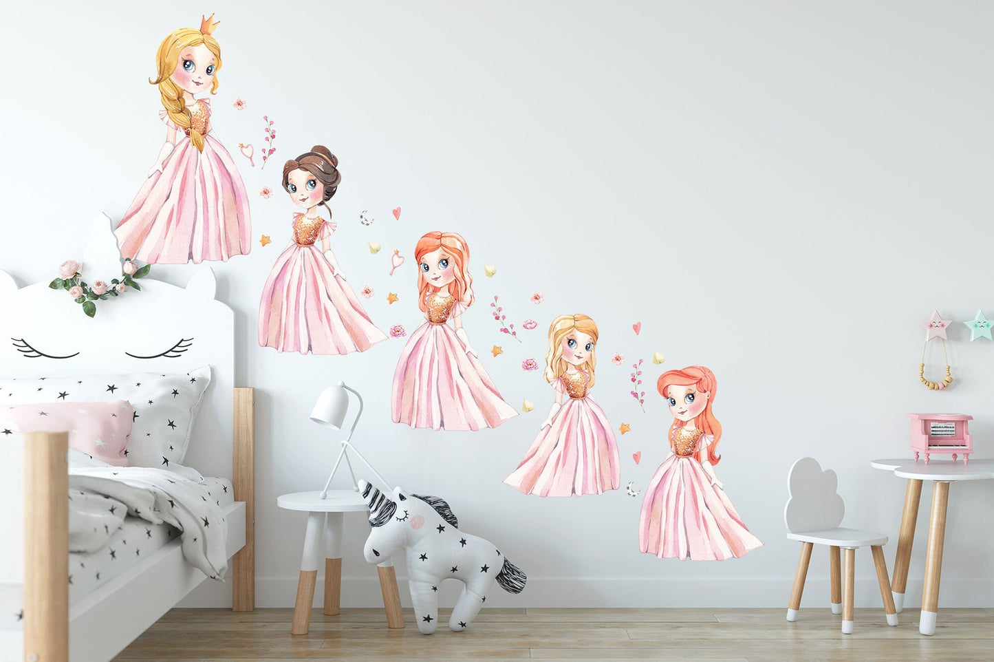 Shimmering Princesses Wall Decal - Girls' Room Decor - BR182