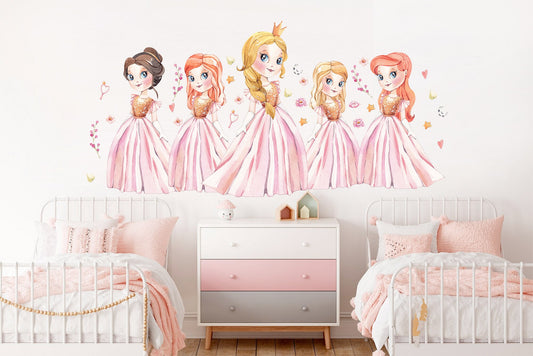 Shimmering Princesses Wall Decal - Girls' Room Decor - BR182