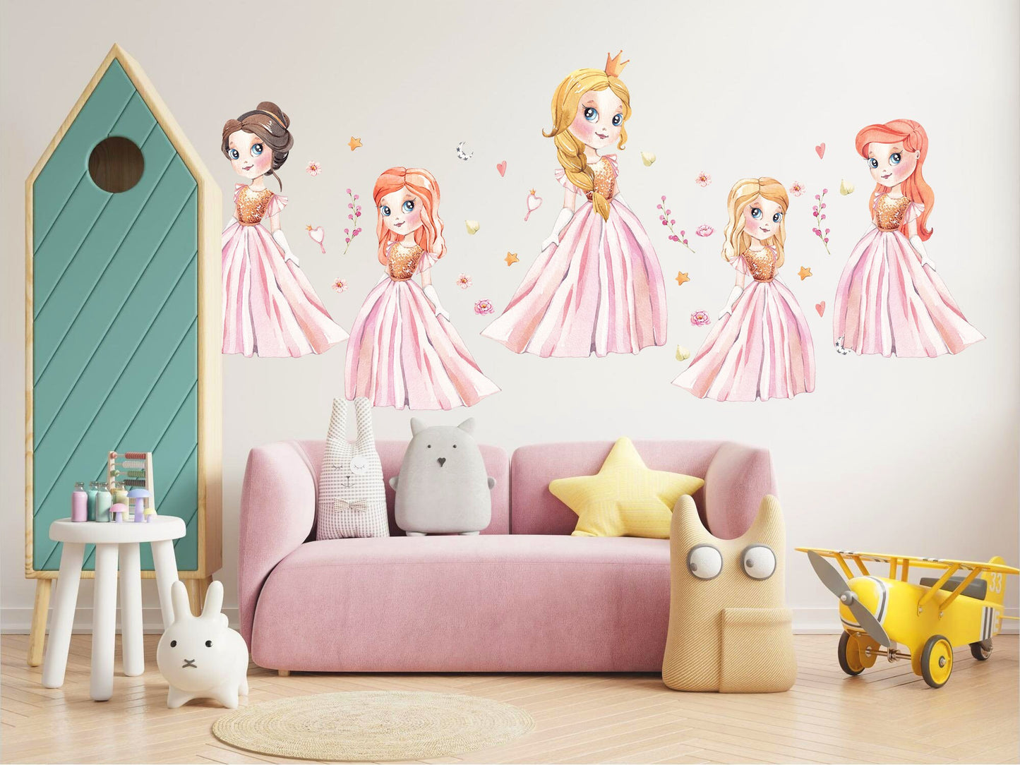 Shimmering Princesses Wall Decal - Girls' Room Decor - BR182