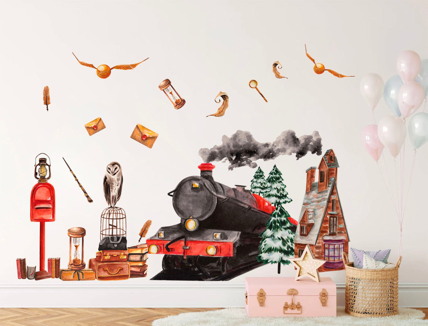 Enchanted Magical Express Train Wall Decal - Removable Peel and Stick - BR210