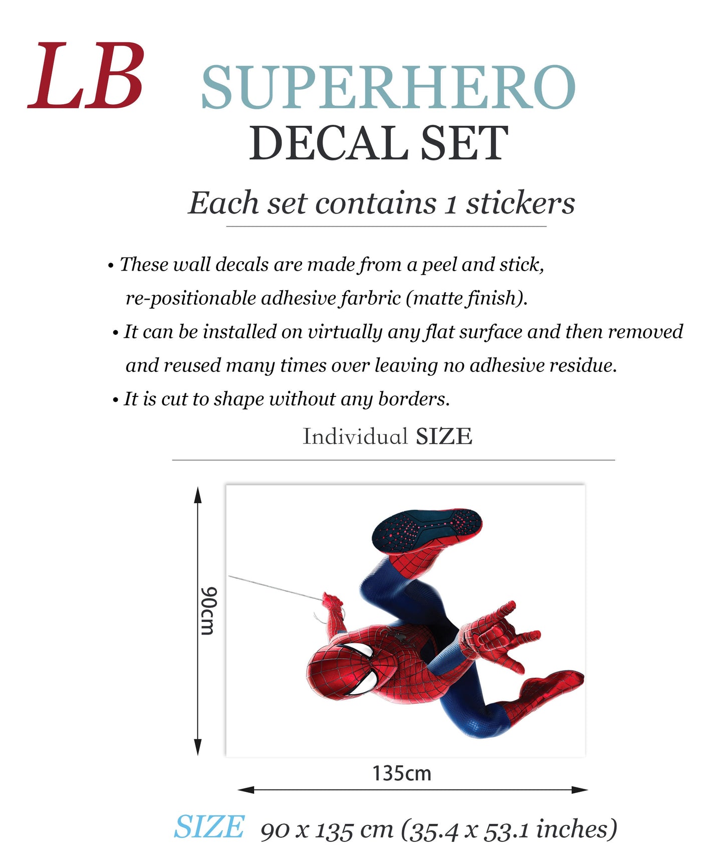 Spider-Man Wall Flip Jumping Wall Decal - Boy's Bedroom Decor - BR255