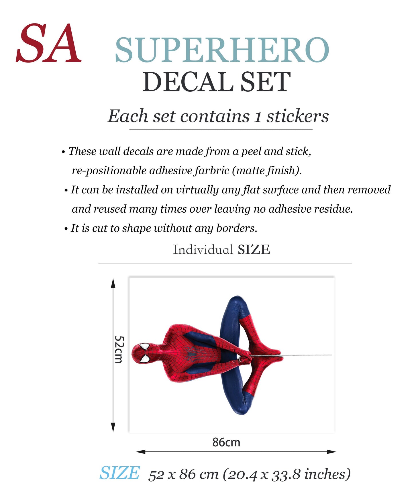 Spider-Man Wall Flip Jumping Wall Decal - Boy's Bedroom Decor - BR255
