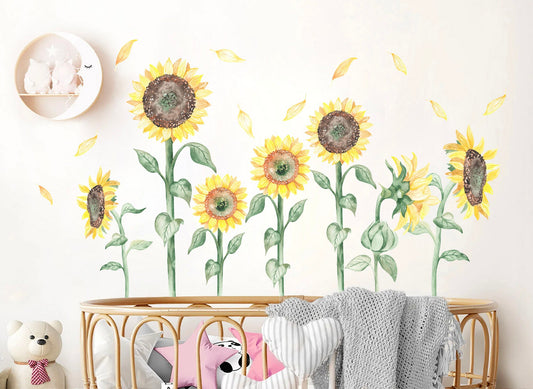 Watercolor Sunflower Peel and Stick Wall Decals - BR254