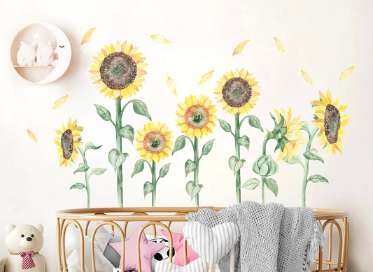 Watercolor Sunflower Peel and Stick Wall Decals - BR256