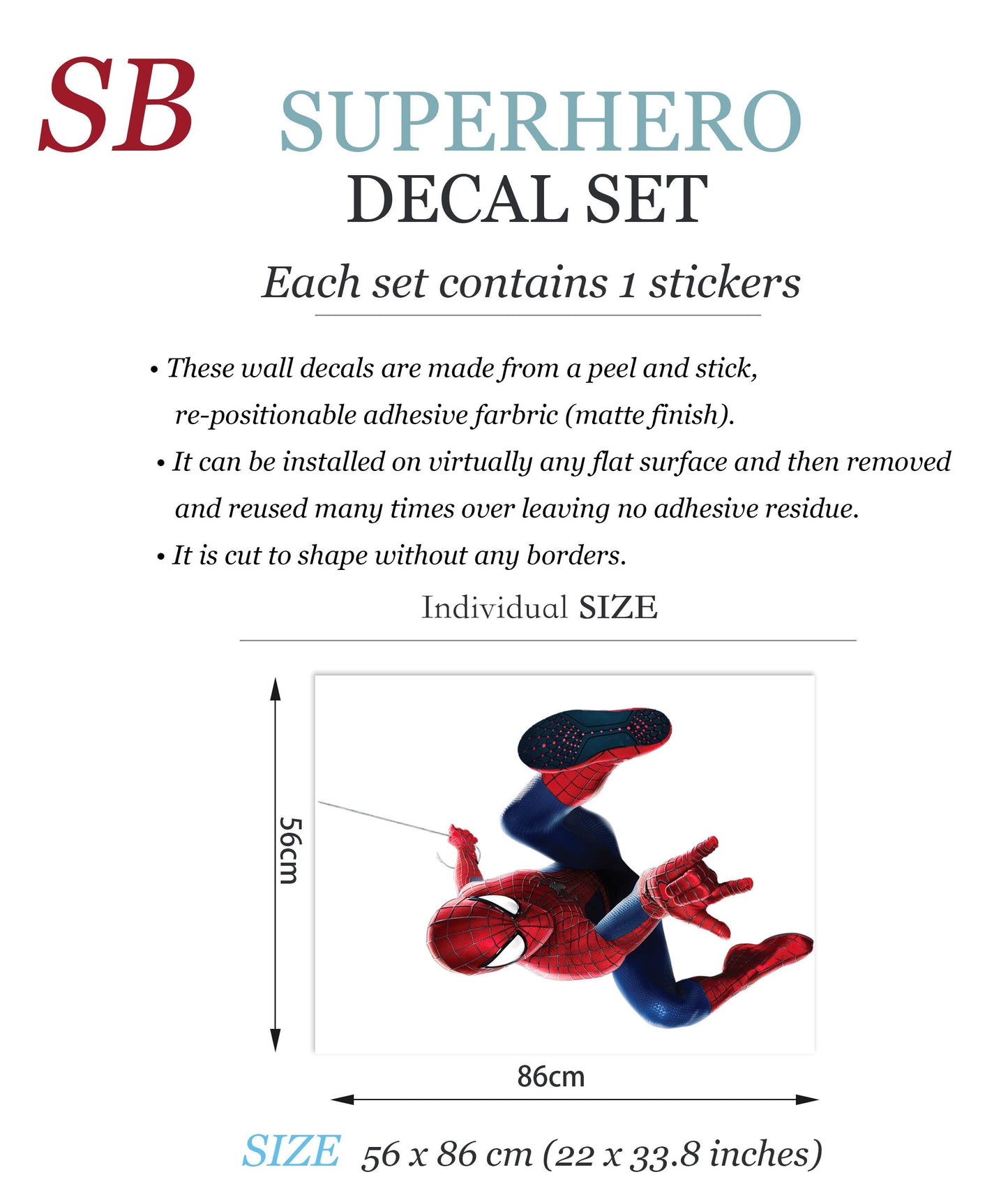 Spider-Man Wall Flip Jumping Wall Decal - Boy's Bedroom Decor - BR255