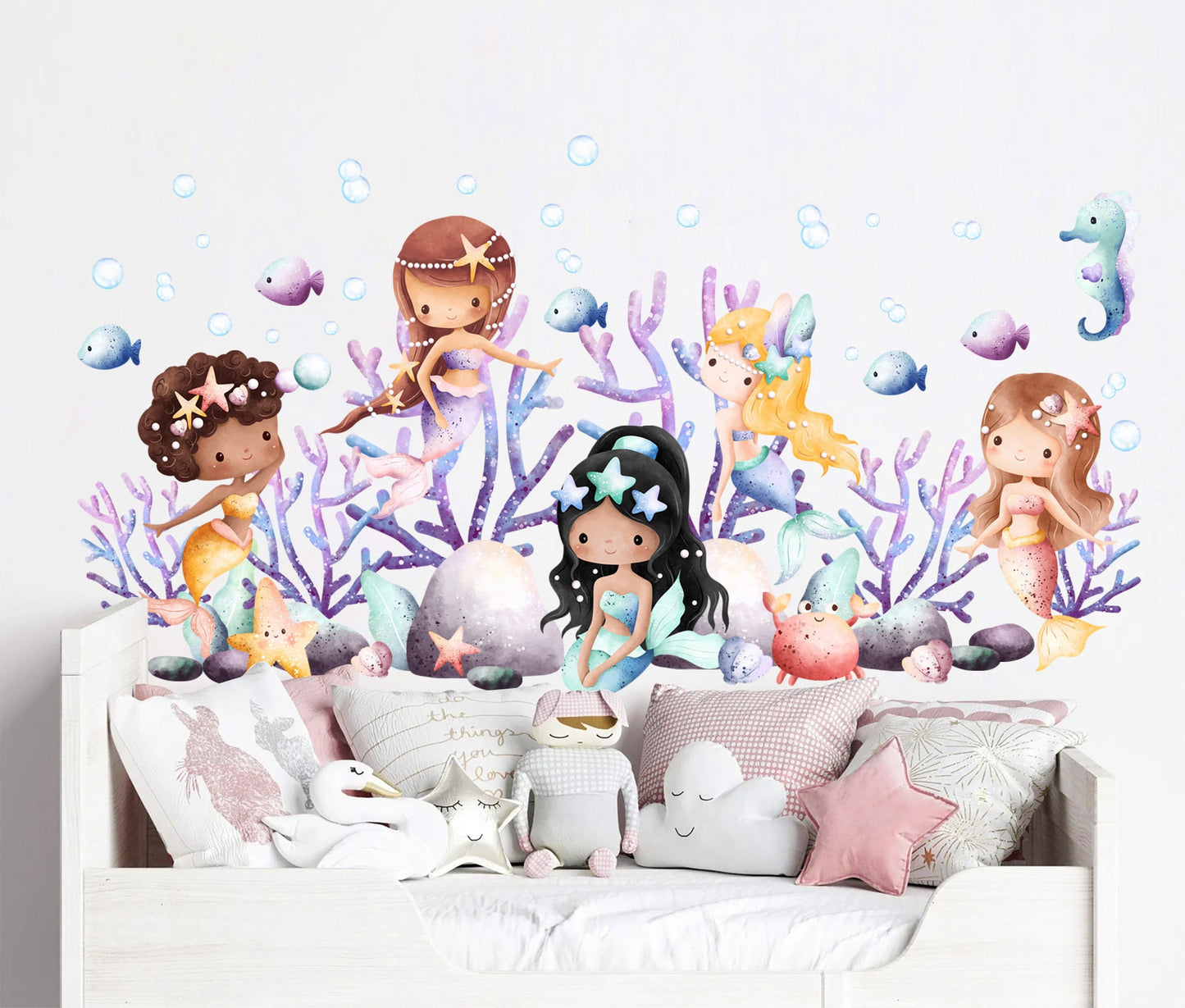 Enchanting Underwater Mermaid World Wall Decal for Girls' Room - BR384