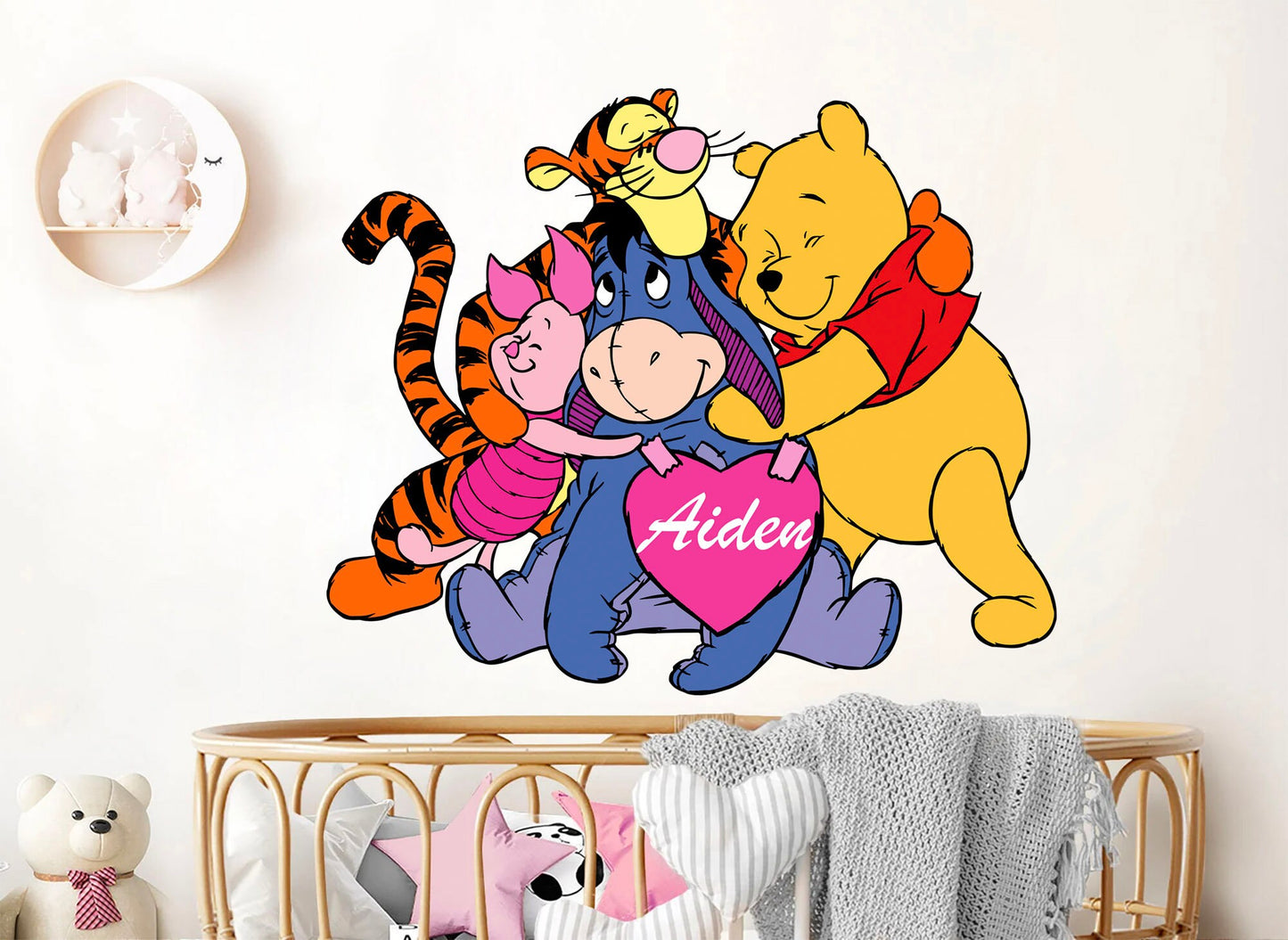 Winnie the Pooh Hugfest: Cartoon Wall Decal for Kids Room - BR422