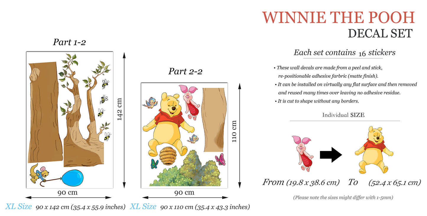 Sweet Winnie and Piglet Wall Decal for Girls' Room - BR451