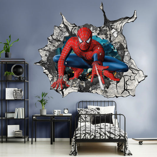 Avengers Superhero Wall Decal - 3D Spider-Man Heroic Breakthrough - Kids' Gift - SP008