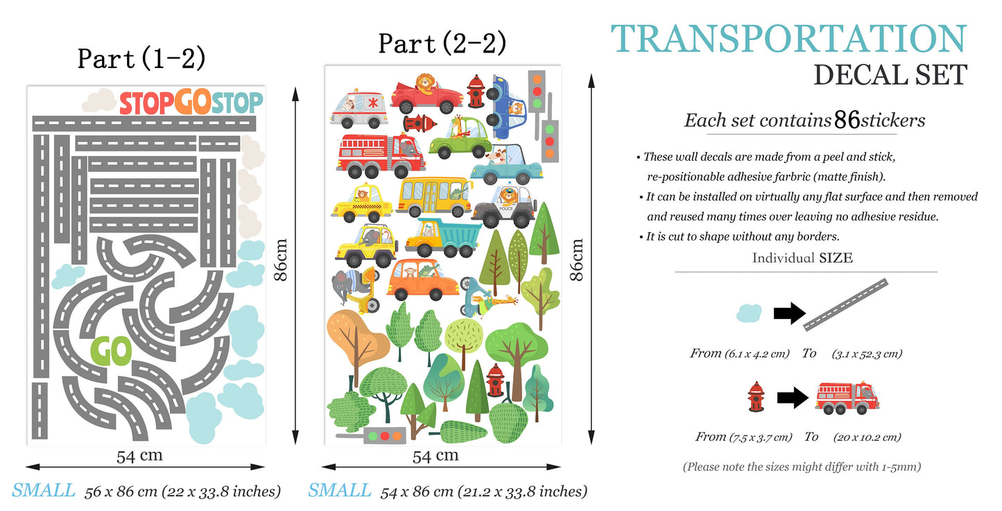 Animal Drivers On Forest Road Racing Track Removable Wall Decal - BR201