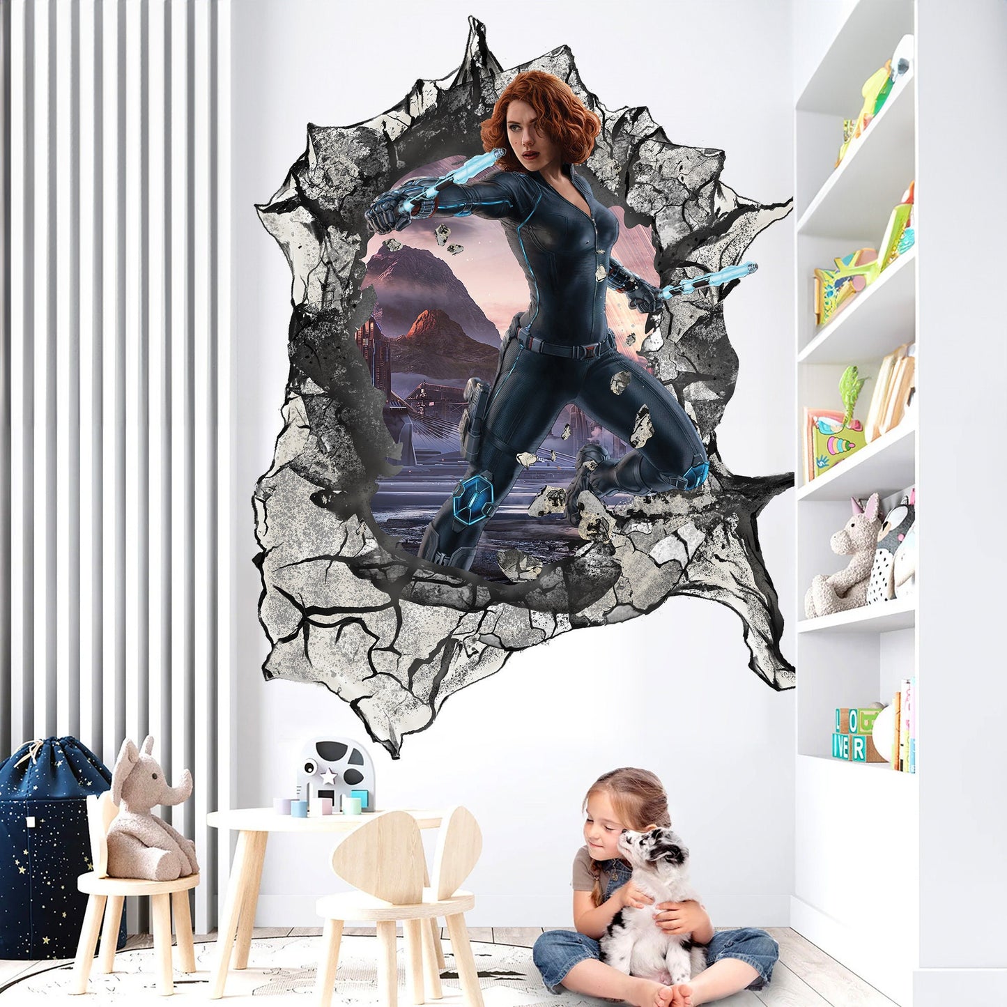 Avengers Superhero Wall Decal - Action-Packed 3D Black Widow - Kids' Room - SP010