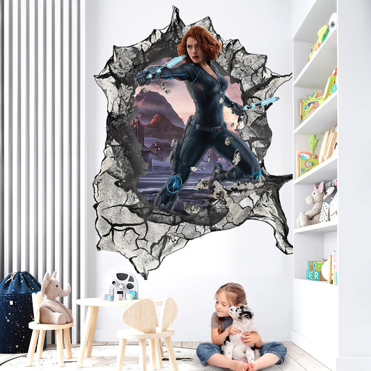 Avengers Superhero Wall Decal - Action-Packed 3D Black Widow - Kids' Room - SP010