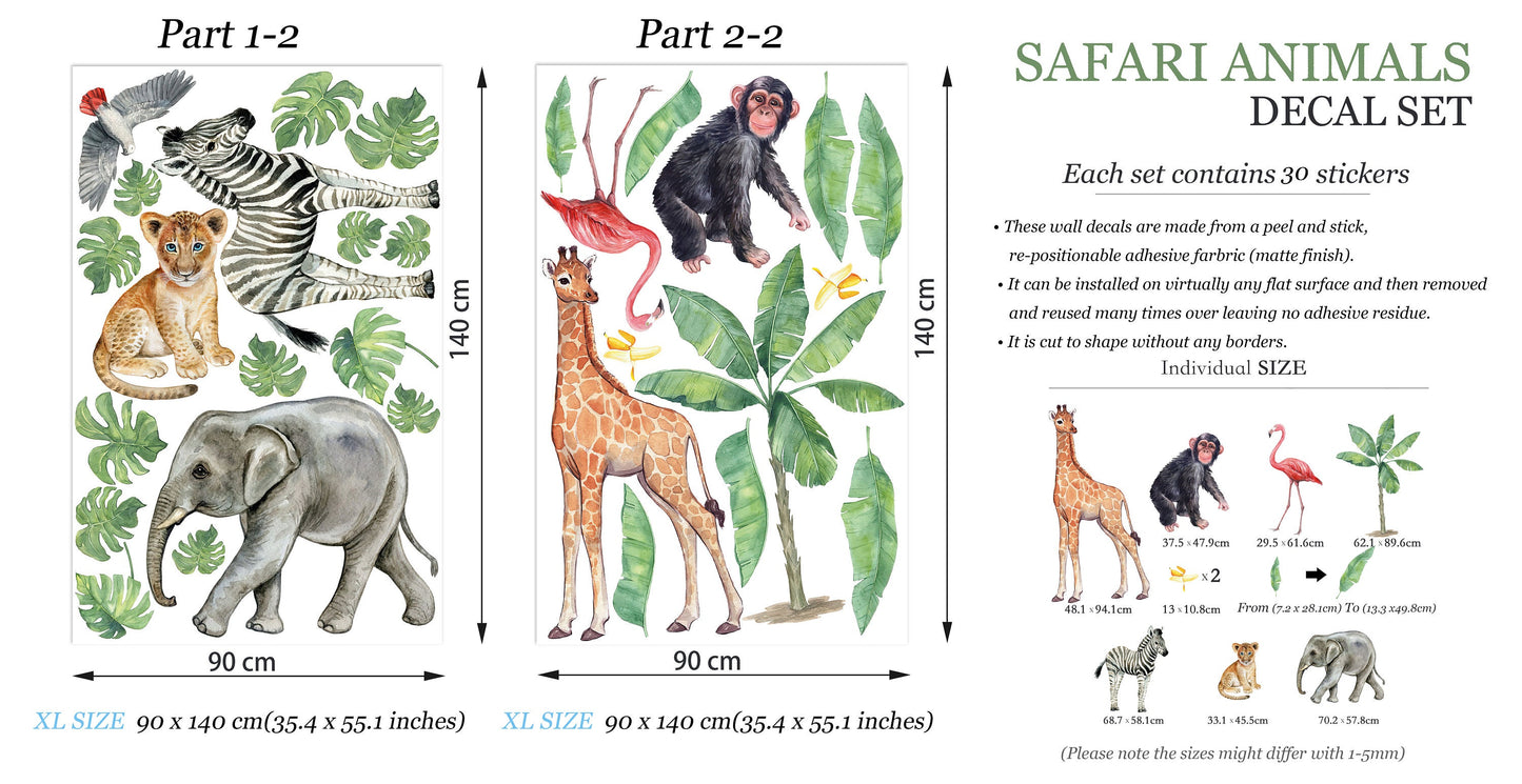 Wildlife Wonders: Vibrant Animal Wall Decals - Embrace the Serengeti at Home! - BR044