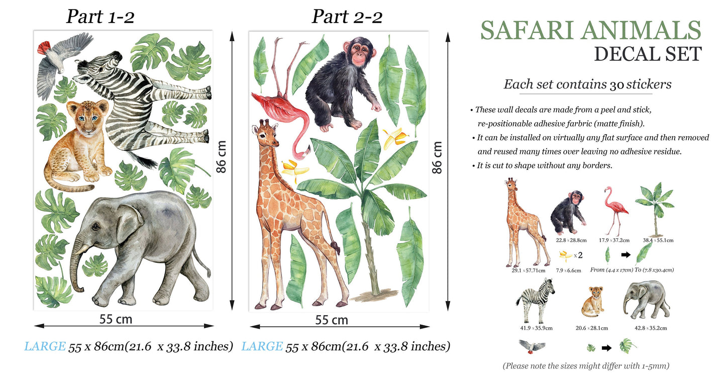 Wildlife Wonders: Vibrant Animal Wall Decals - Embrace the Serengeti at Home! - BR044