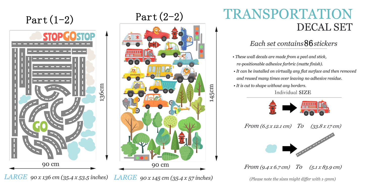 Animal Drivers On Forest Road Racing Track Removable Wall Decal - BR201