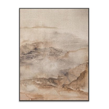 Neutral Abstract Landscape Canvas Print, Beige Mountain Wall Art-AB466