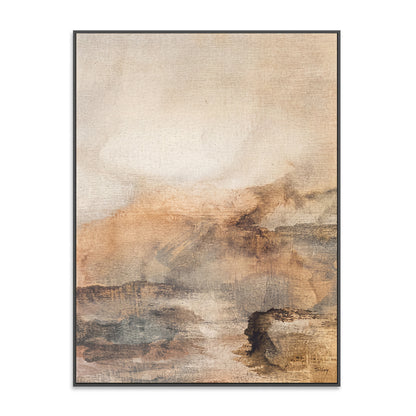 Warm Abstract Landscape Canvas Print, Earth Tone Wall Art-AB467