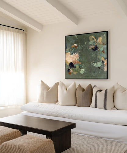 Green Abstract Canvas Wall Art, Modern Sage Green Printing-AB464