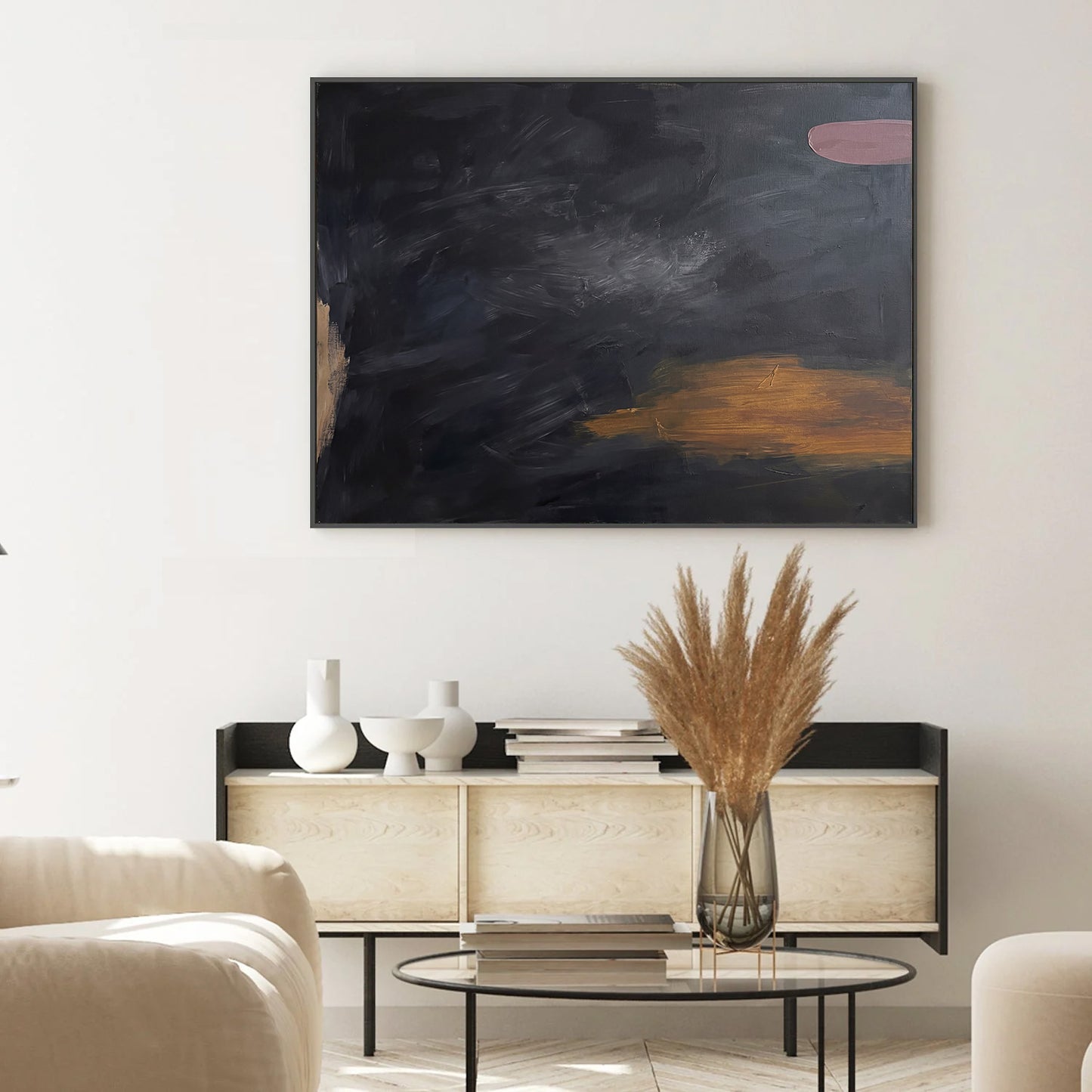 Midnight Horizon Abstract Canvas Print | Modern Wall Art-AB465