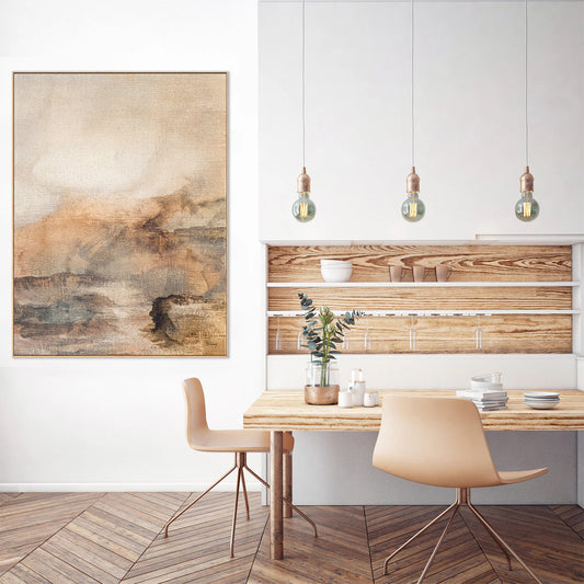 Warm Abstract Landscape Canvas Print, Earth Tone Wall Art-AB467