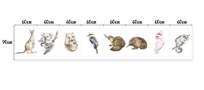 Australian Animals and Plants Kangaroo Koala Eucalyptus Removable Nursery Wall Decal - BR125